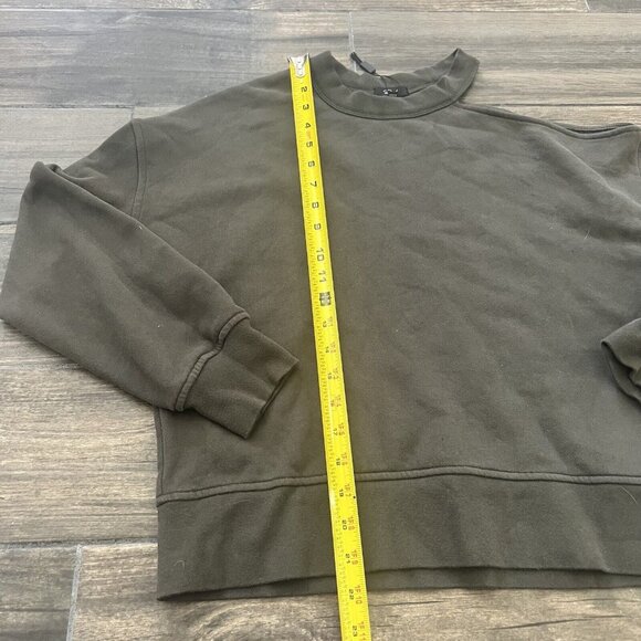 Rails Green Crewneck Sweater Cut Out Size Small - Picture 3 of 6
